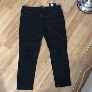 PLUS SIZE Black ripped skinny jeans
